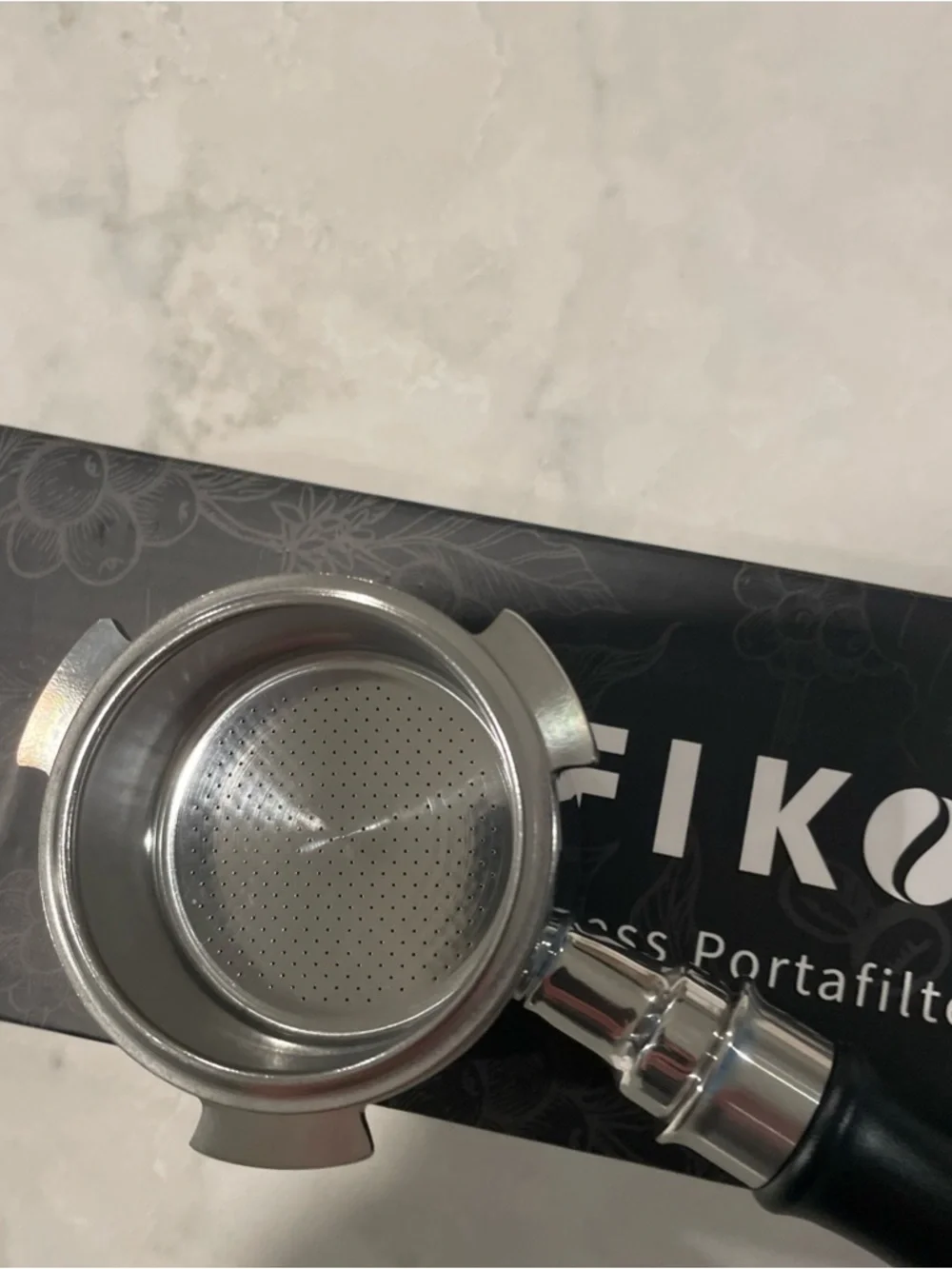 OFIKOFI Portafilter - Black Handle Stainless Steel Basket - 51 mm